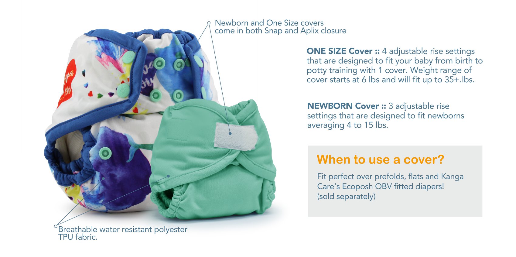 Rumparooz Newborn Nappy Wraps